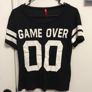 Black T Shirt W/ White Writing